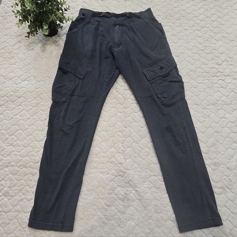 Proline Born in India Dark Gray Cargo Streetwear Sweatpants, Size Medium